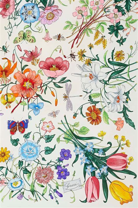 vintage gucci spring flower set|Gucci flora pattern.